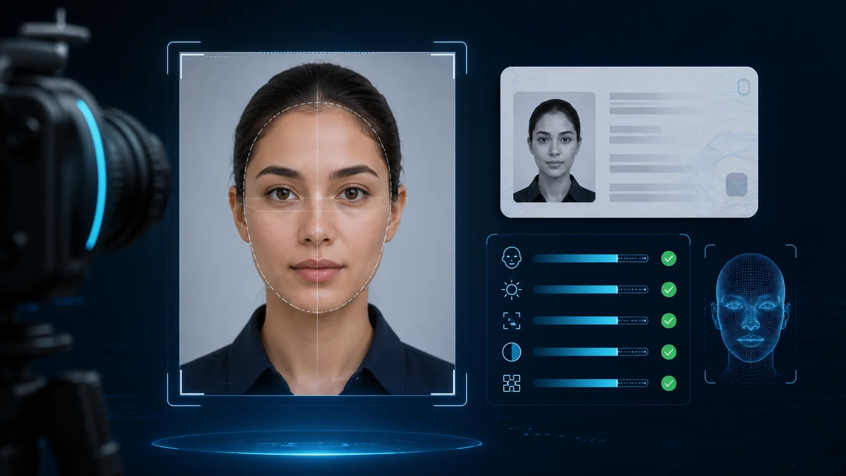 ICAO-style face portrait capture with national ID card and OFIQ quality indicators