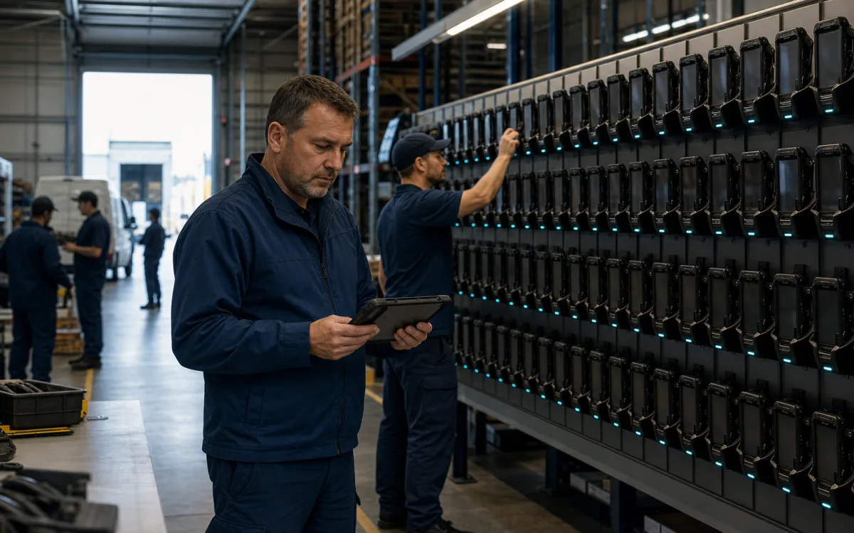 Operations team managing a large fleet of rugged Android devices